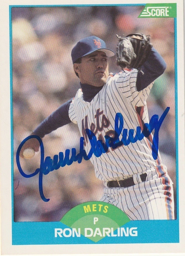 RON DARLING NEW YORK METS  1989 SCORE  SIGNED CARD #180