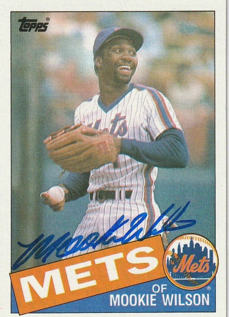 MOOKIE WILSON NEW YORK METS 1985 TOPPS SIGNED CARD #775