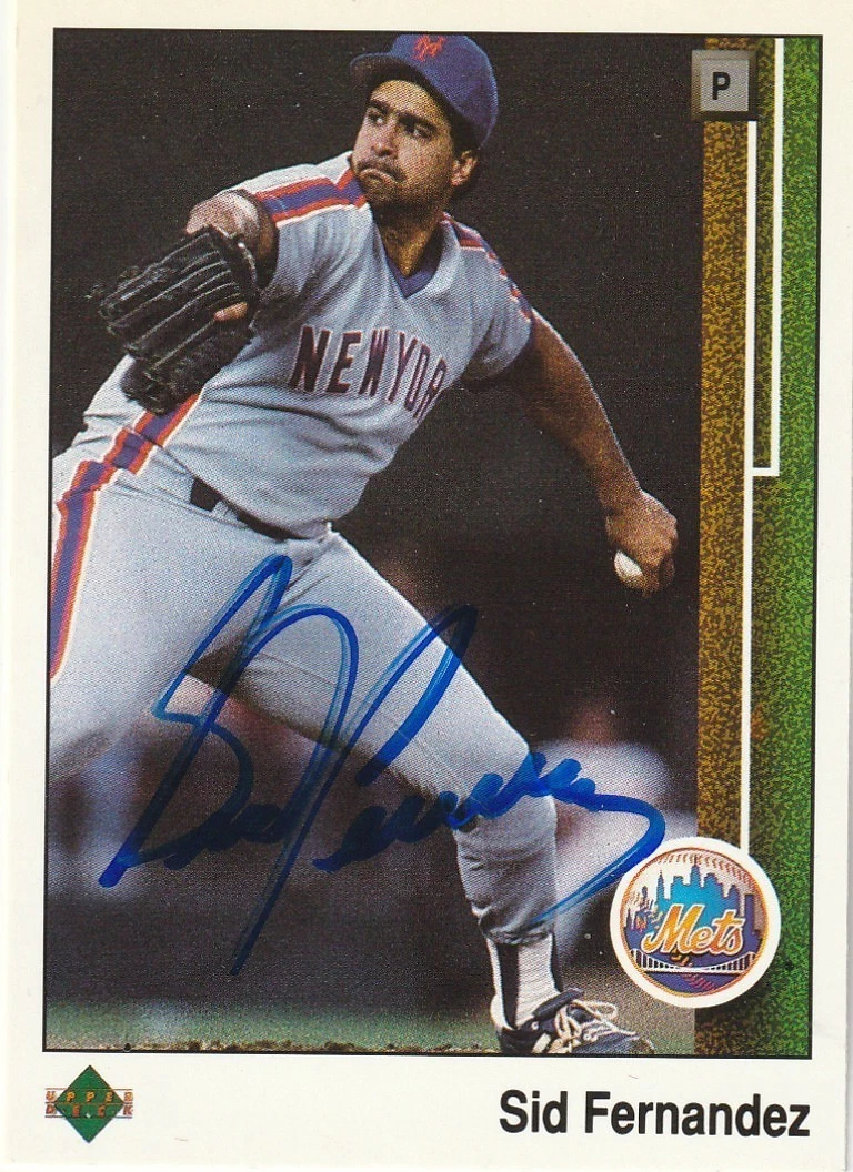 SID FERNANDEZ NEW YORK METS  1989 UPPER DECK SIGNED CARD #168