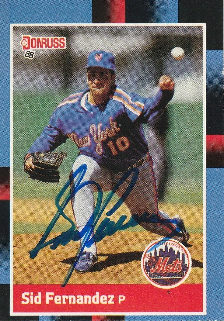 SID FERNANDEZ NEW YORK METS  1988 DONRUSS SIGNED CARD #118