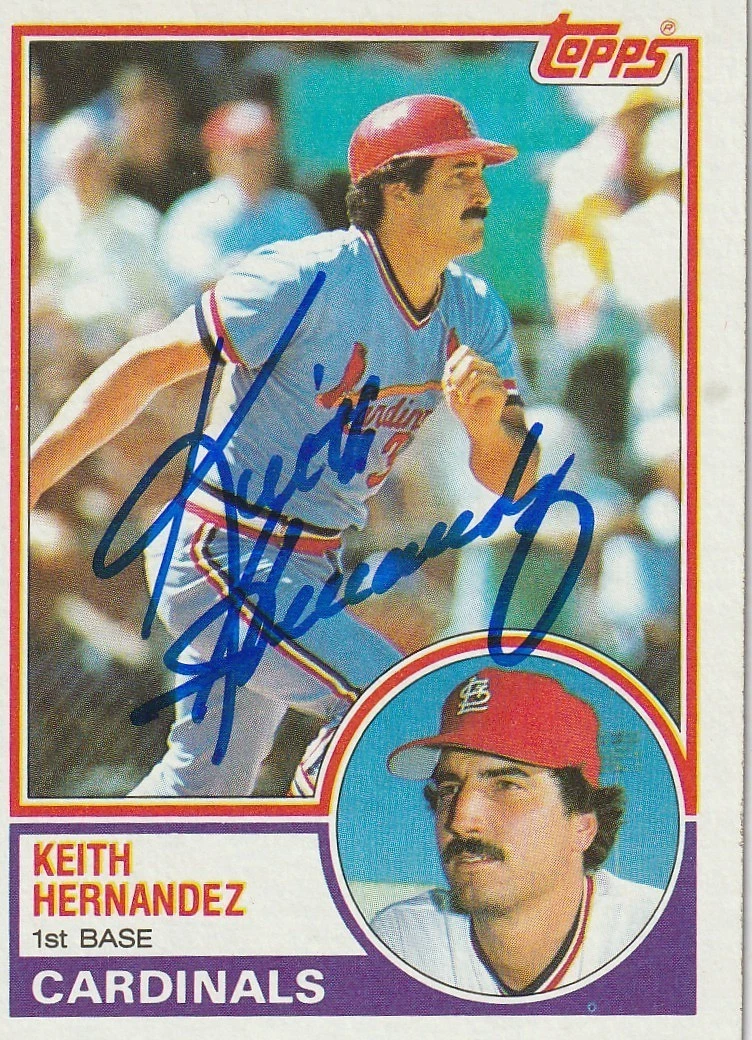 KEITH HERNANDEZ ST. LOUIS CARDINALS 1983 TOPPS SIGNED CARD #700
