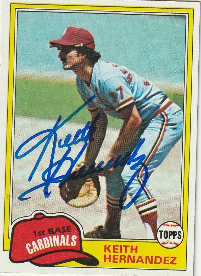KEITH HERNANDEZ ST. LOUIS CARDINALS 1981 TOPPS SIGNED CARD #420