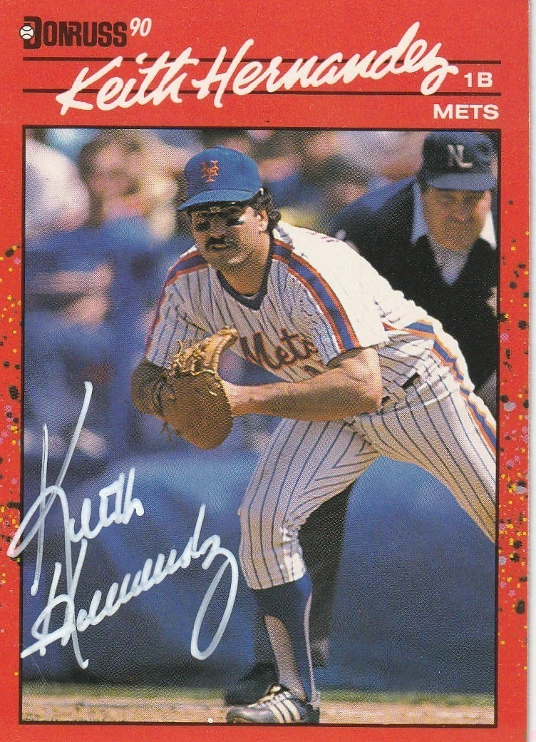 KEITH HERNANDEZ NEW YORK METS 1990 DONRUSS SIGNED CARD #388