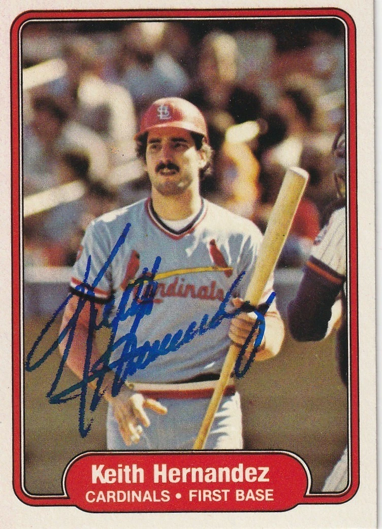 KEITH HERNANDEZ ST. LOUIS CARDINALS 1982 FLEER SIGNED CARD #114