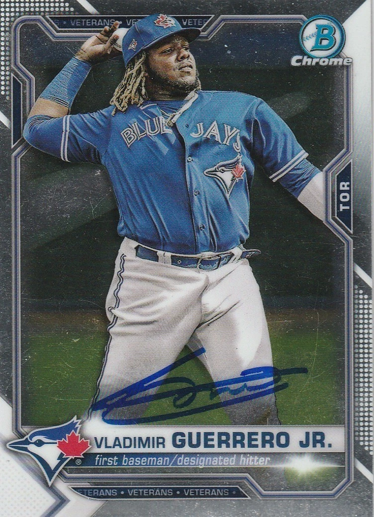 VLADIMIR GUERRERO JR  TORONTO BLUE JAYS  2021 BOWMAN CHROME SIGNED CARD #10