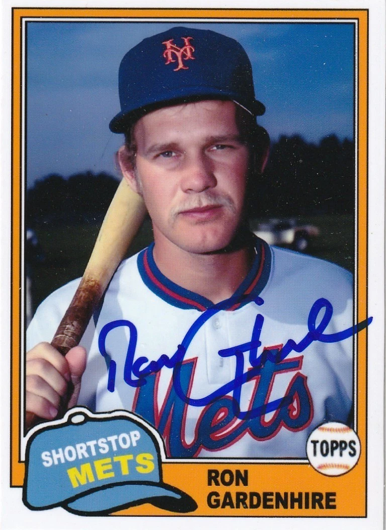 RON GARDENHIRE  NEW YORK METS 1981 STYLE SIGNED CUSTOM CARD