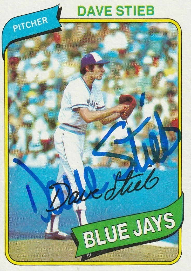 DAVE STIEB TORONTO BLUE JAYS  SIGNED 1980 TOPPS CARD #77