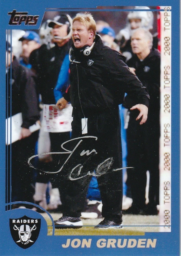 JON GRUDEN OAKLAND RAIDERS  SIGNED 2000 STYLE CUSTOM CARD