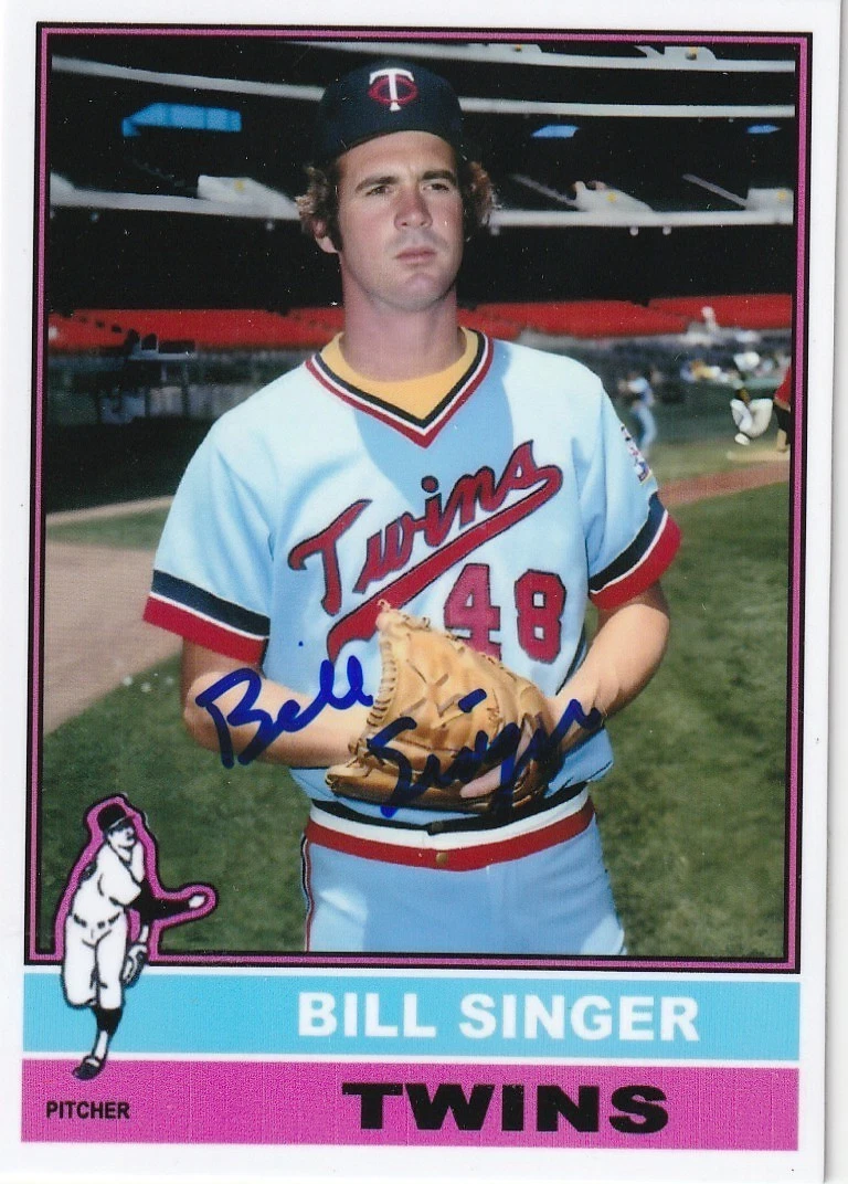 BILL SINGER MINNESOTA TWINS  1976 STYLE SIGNED CUSTOM CARD