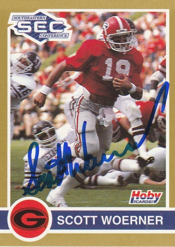 SCOTT WOERNER GEORGIA BULLDOGS 1991 HOBY CARDS SIGNED CARD #115