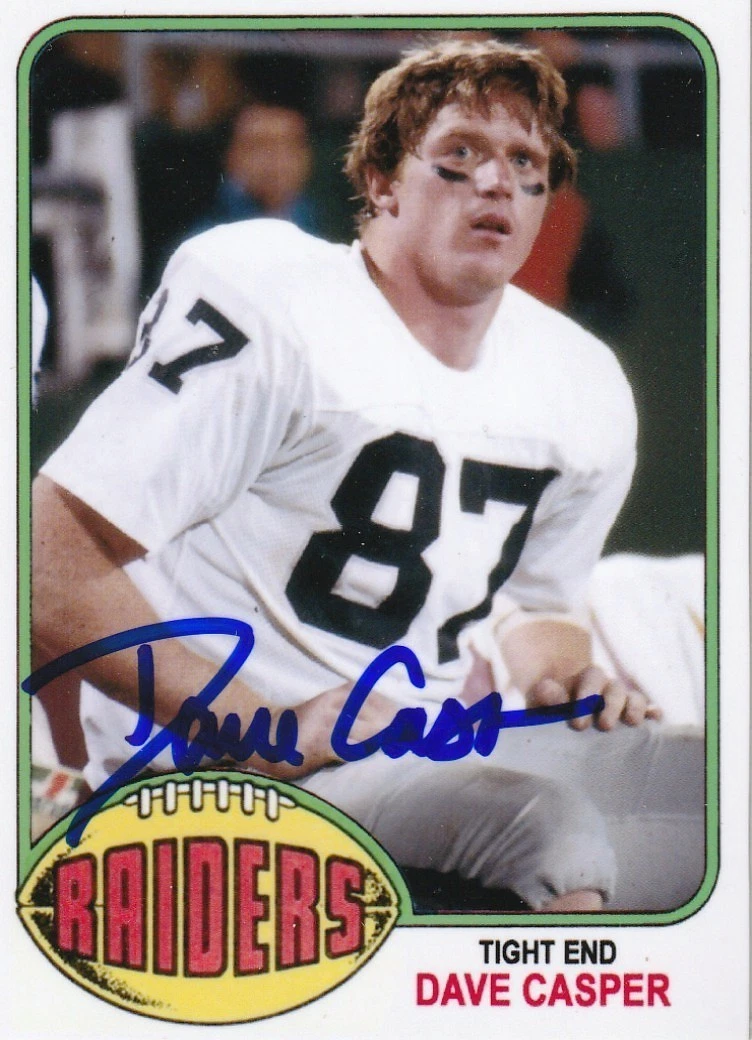 DAVE CASPER OAKLAND RAIDERS 1976 STYLE CUSTOM SIGNED CARD