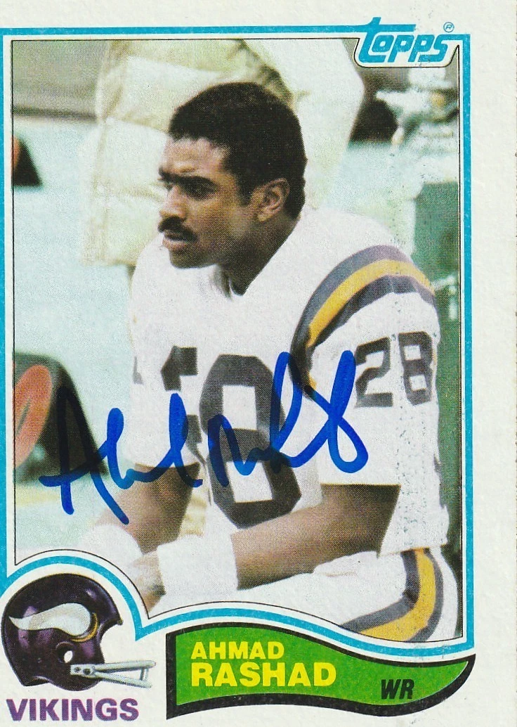 AHMAD RASHAD MINNESOTA VIKINGS SIGNED 1982 TOPPS CARD #397
