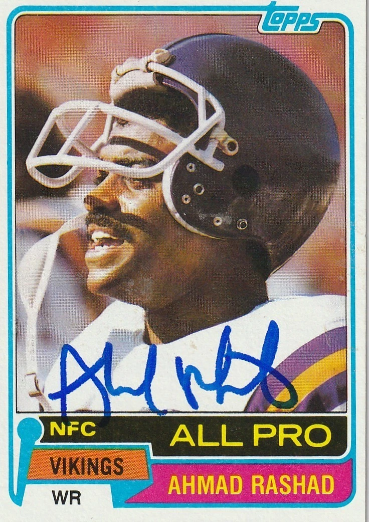 AHMAD RASHAD MINNESOTA VIKINGS SIGNED 1981 TOPPS CARD #140