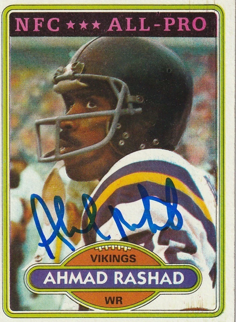 AHMAD RASHAD MINNESOTA VIKINGS SIGNED 1980 TOPPS CARD #467