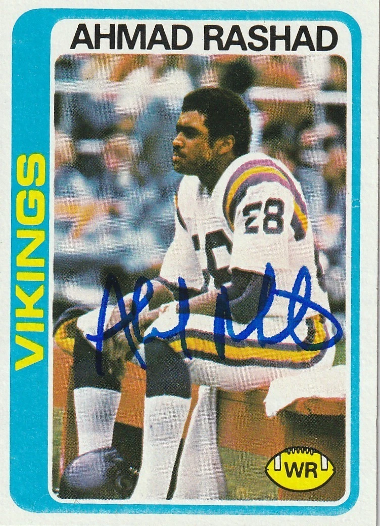 AHMAD RASHAD MINNESOTA VIKINGS SIGNED 1978 TOPPS CARD #125