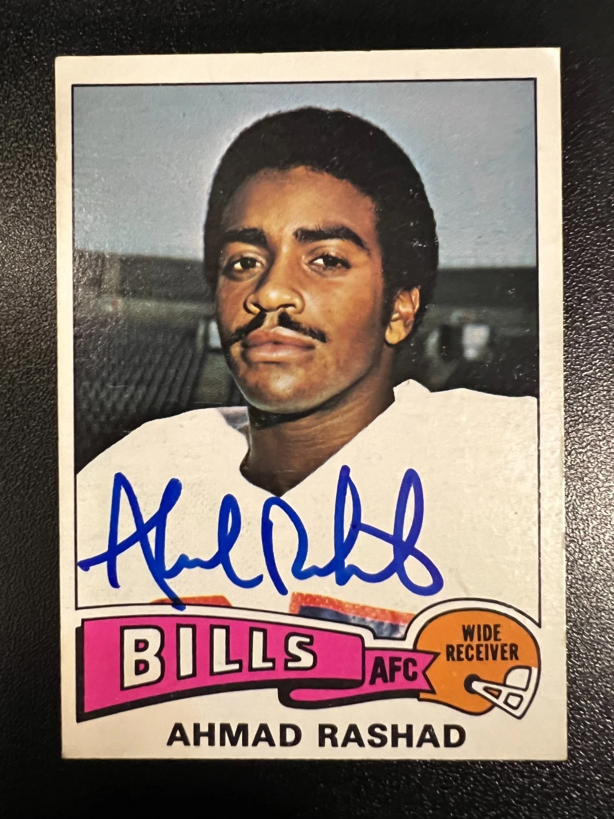 AHMAD RASHAD BUFFALO BILLS SIGNED 1975 TOPPS CARD #115