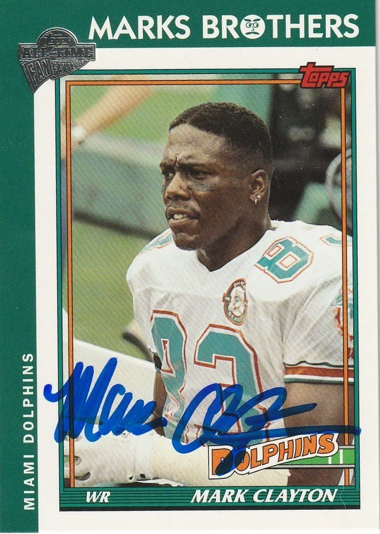 MARK CLAYTON MIAMI DOLPHINS  SIGNED 2005 TOPPS FAN FAVORITES CARD #61