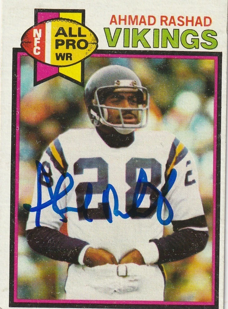AHMAD RASHAD MINNESOTA VIKINGS SIGNED 1979 TOPPS CARD #30