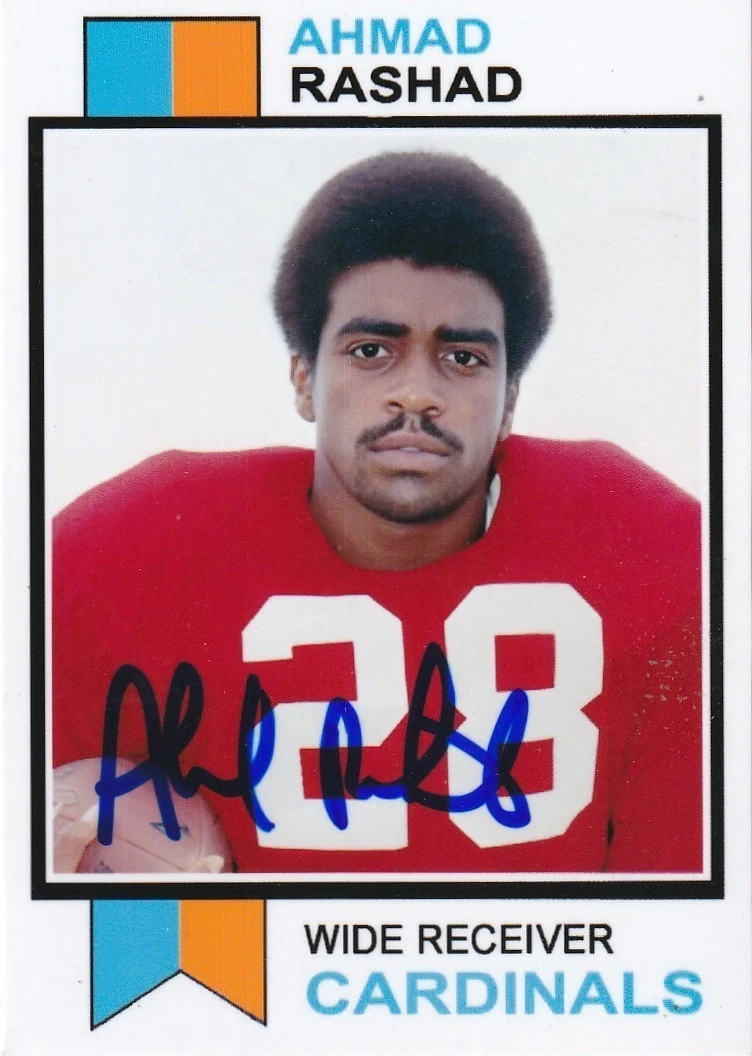 AHMAD RASHAD ST. LOUIS CARDINALS SIGNED 1973 STYLE CUSTOM CARD