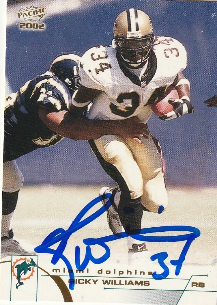RICKY WILLIAMS NEW ORLEANS SAINTS SIGNED 2002 PACIFIC CARD #243