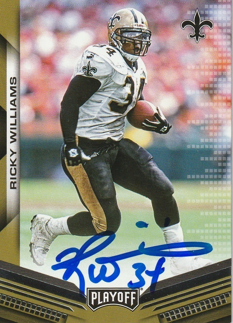 RICKY WILLIAMS NEW ORLEANS SAINTS SIGNED 2019 PANINI CARD #150