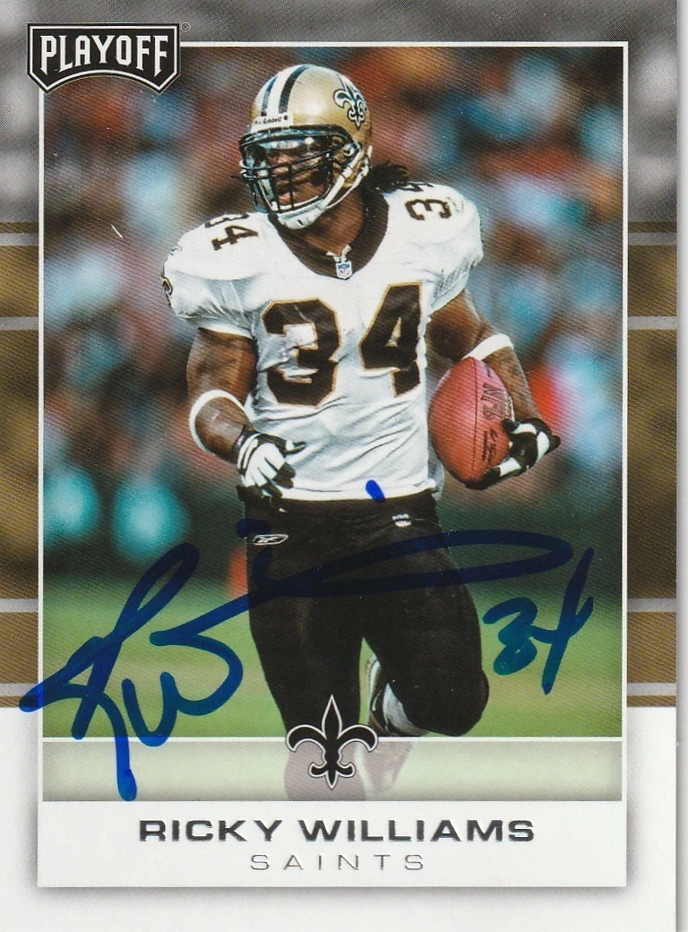 RICKY WILLIAMS NEW ORLEANS SAINTS SIGNED 2017 PLAY OFF PANINI CARD #152