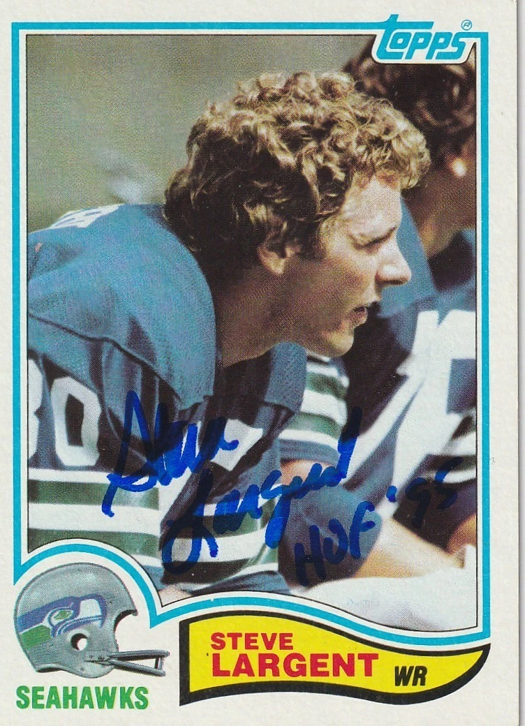 STEVE LARGENT SEATTLE SEAHAWKS HOF 95 SIGNED 1982 TOPPS CARD #249