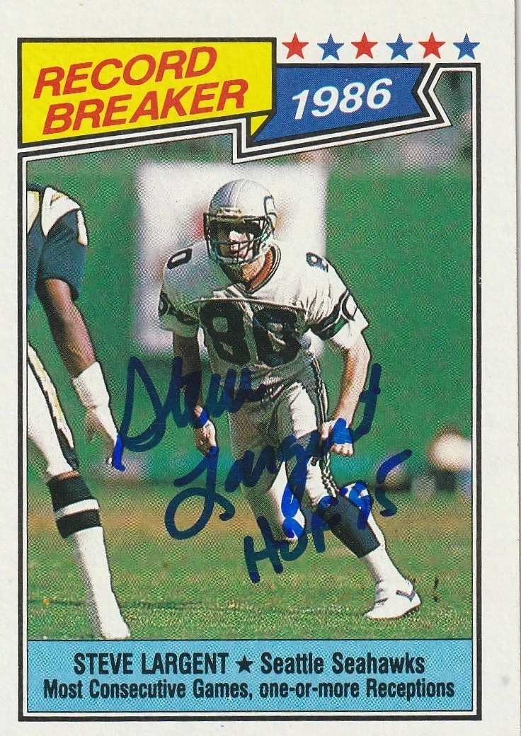 STEVE LARGENT SEATTLE SEAHAWKS HOF 95 SIGNED 1987 TOPPS CARD #5