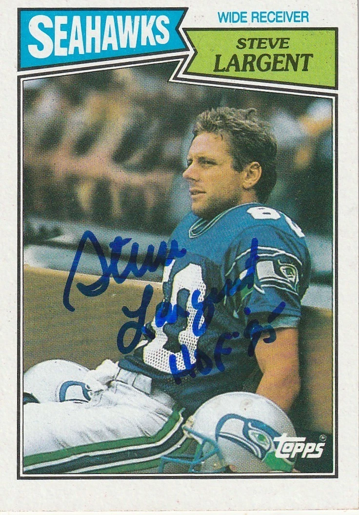 STEVE LARGENT SEATTLE SEAHAWKS HOF 95 SIGNED 1987 TOPPS CARD #177