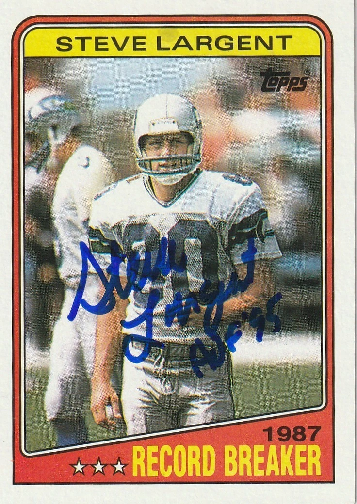 STEVE LARGENT SEATTLE SEAHAWKS HOF 95 SIGNED 1988 TOPPS CARD #3