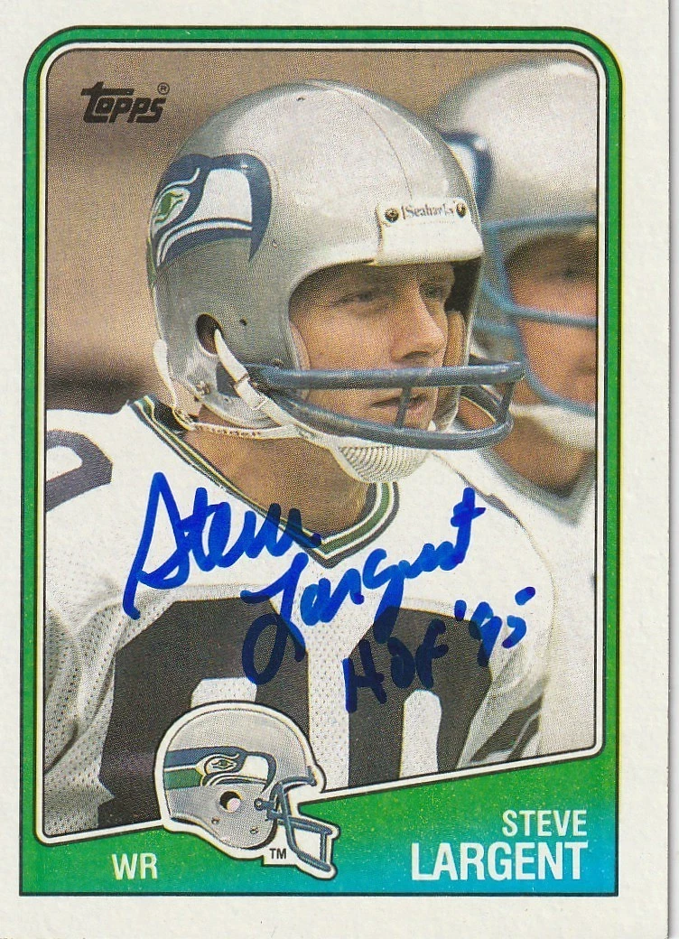 STEVE LARGENT SEATTLE SEAHAWKS HOF 95 SIGNED 1988 TOPPS CARD #135