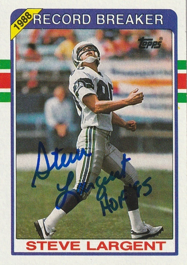 STEVE LARGENT SEATTLE SEAHAWKS HOF 95 SIGNED 1989 TOPPS CARD #4