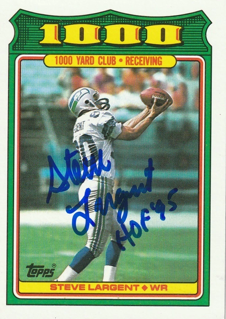 STEVE LARGENT SEATTLE SEAHAWKS HOF 95 SIGNED 1988 TOPPS CARD #14