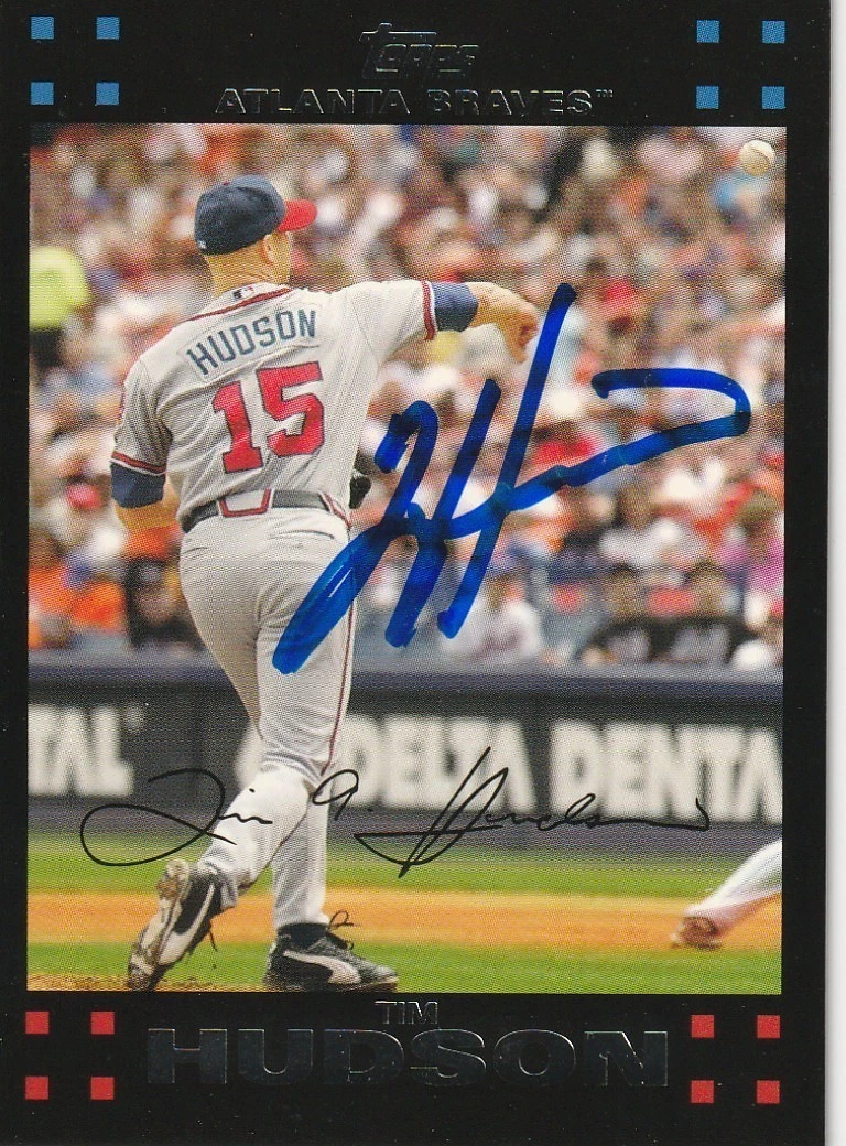 TIM HUDSON ATLANTA BRAVES  SIGNED 2007 TOPPS CARD #365