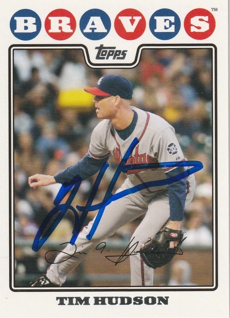 TIM HUDSON ATLANTA BRAVES  SIGNED 2008 TOPPS CARD #125