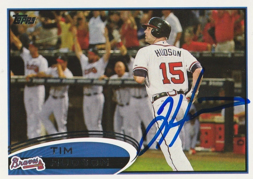 TIM HUDSON ATLANTA BRAVES  SIGNED 2012 TOPPS CARD #58
