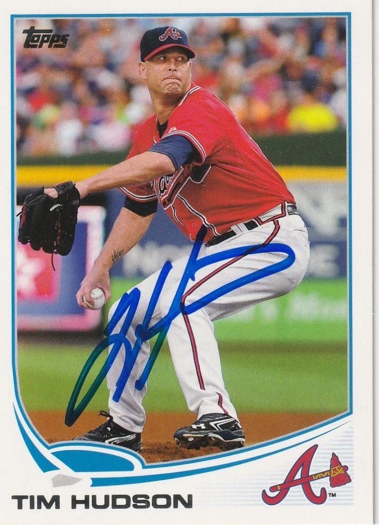 TIM HUDSON ATLANTA BRAVES  SIGNED 2013 TOPPS CARD #115