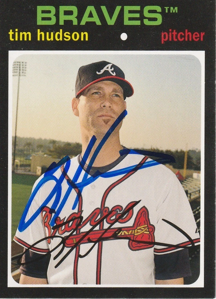 TIM HUDSON ATLANTA BRAVES SIGNED 2012 TOPPS ARCHIVES CARD #63