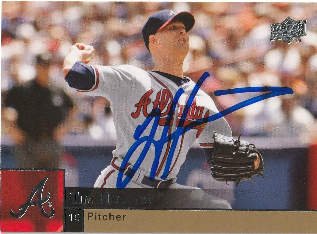TIM HUDSON ATLANTA BRAVES  SIGNED 2009 UPPER DECK CARD #27