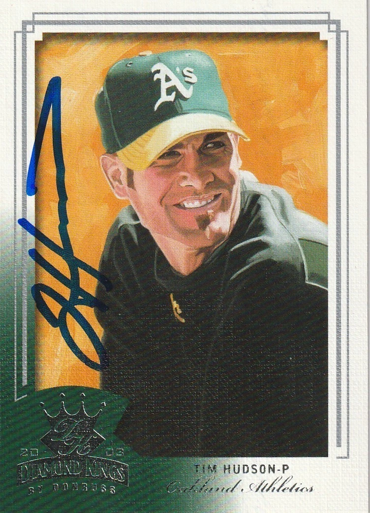 TIM HUDSON OAKLAND A'S  SIGNED 2003 DONRUSS DIAMOND KING CARD #48