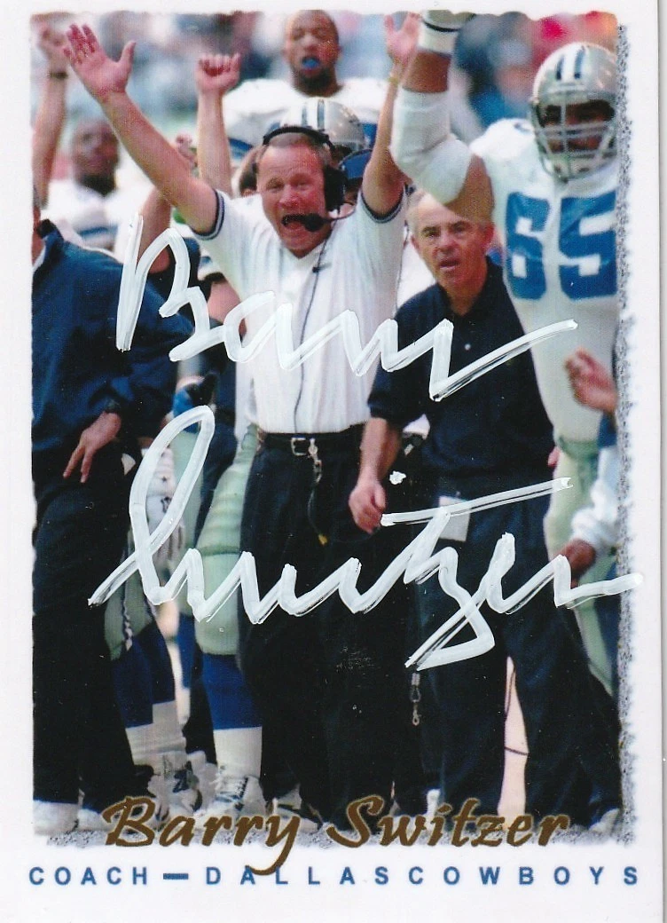 BARRY SWITZER DALLAS COWBOYS  SIGNED 1995 STYLE CUSTOM CARD