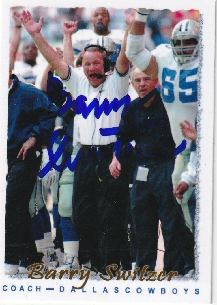 BARRY SWITZER DALLAS COWBOYS  SIGNED 1995 STYLE CUSTOM CARD