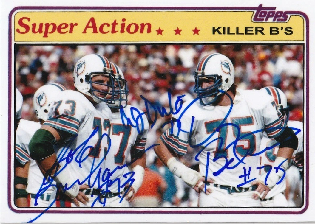 BAUMHOWER / BETTERS / DUHE MIAMI DOLPHINS SIGNED 1981 STYLE CUSTOM CARD
