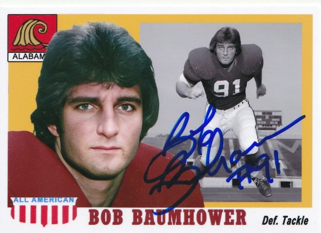 BOB BAUMHOWER ALABAMA CRIMSON TIDE SIGNED ALL AMERICAN STYLE CUSTOM CARD
