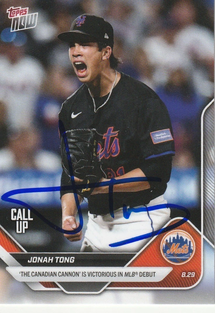 JONAH TONG NEW YORK METS SIGNED 2025 TOPPS NOW CARD #628
