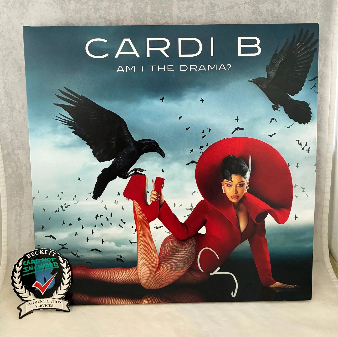 Cardi B Signed Vinyl LP Album Am I The Drama Beckett BAS COA