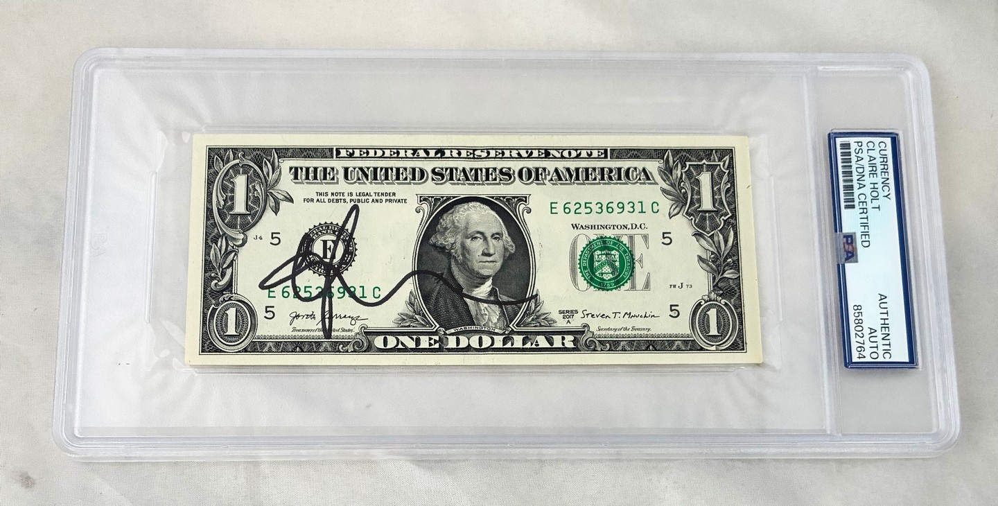 Mark Wahlberg Signed $1 Bill US Currency PSA/DNA 1 COA