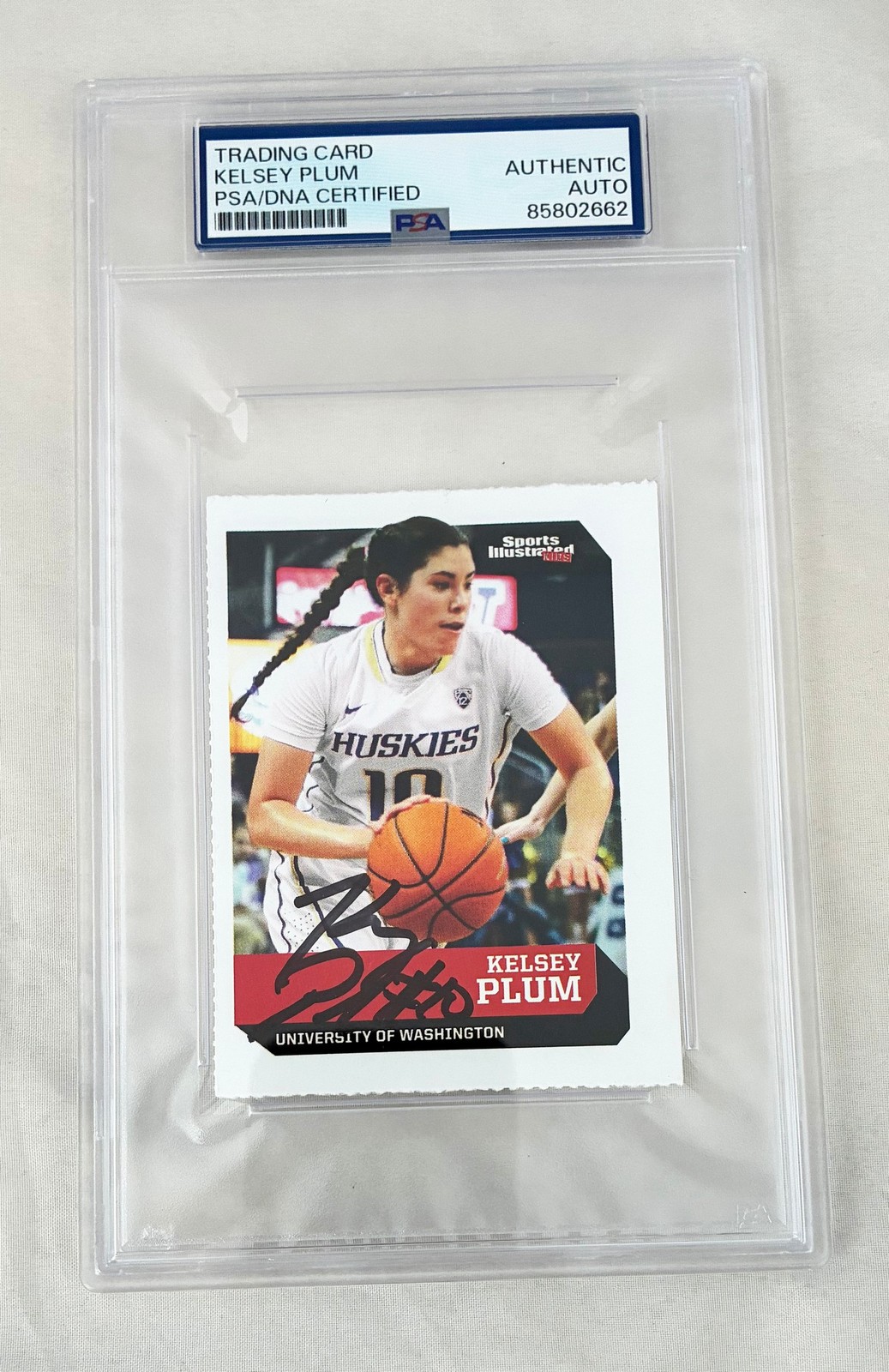 Kelsey Plum Signed Rookie Card 2016 SI For Kids #501 PSA/DNA COA