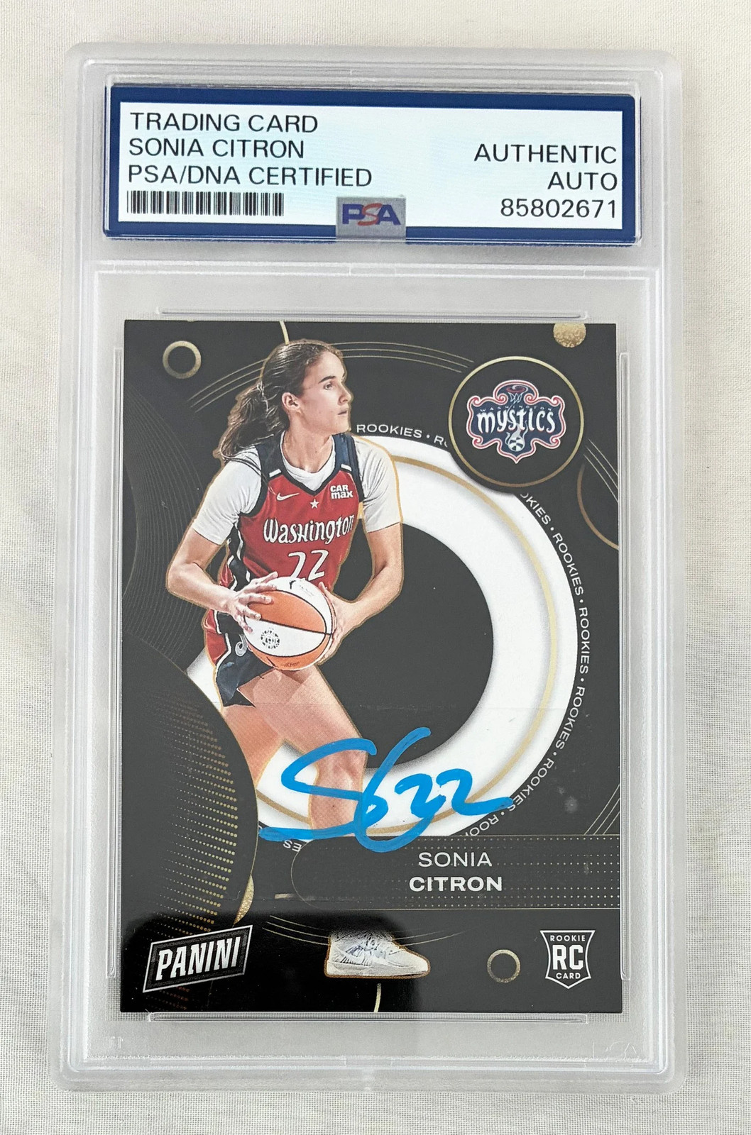 Sonia Citron Signed Rookie Card 2025 Panini #RC3 PSA/DNA COA