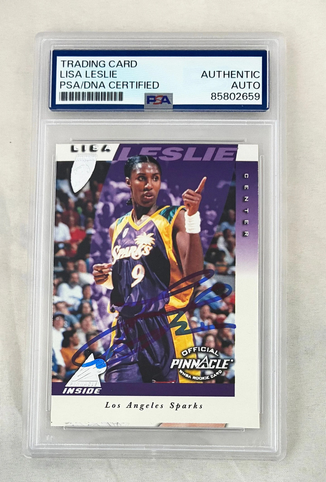 Lisa Leslie Signed Rookie Card 1997 Pinnacle #1 PSA/DNA COA